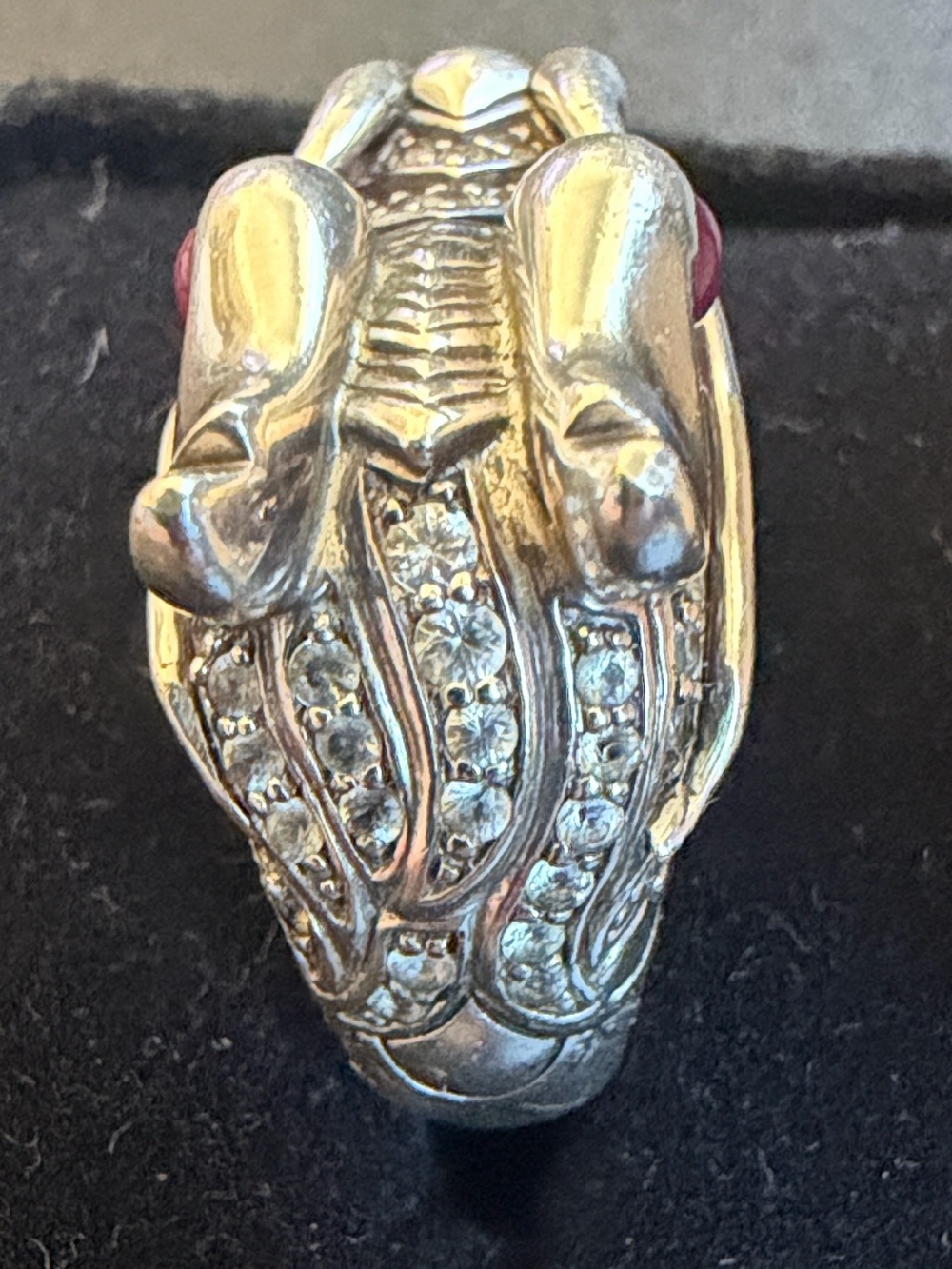 John Hardy ‘Year of the Dragon’ Sterling Silver Dragon Ring w/ ruby & sapphires - Picture 5 of 15